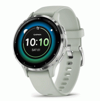 Venu 3S -GPS Silver Stainless Steel Bezel with Sage Gray Case and Silicone Band - 010-02785-01 - Garmin
